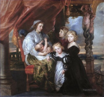  hijo Pintura al %C3%B3leo - Deborah Kip, esposa de Sir Balthasar Gerbier y sus hijos Peter Paul Rubens